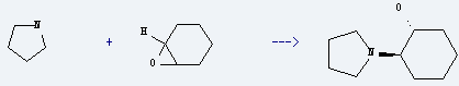Cyclohexene oxide is used to produce trans-2-pyrrolidino-cyclohexanol by reaction with pyrrolidine.